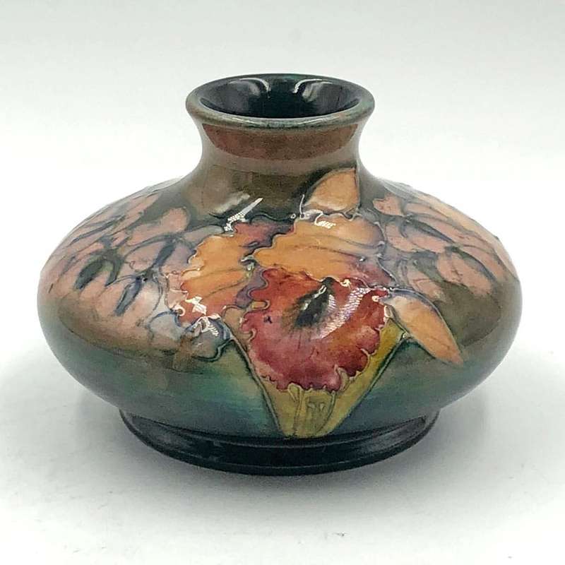 Moorcroft Flambe Orchid Pattern Bulbous Vase C1950