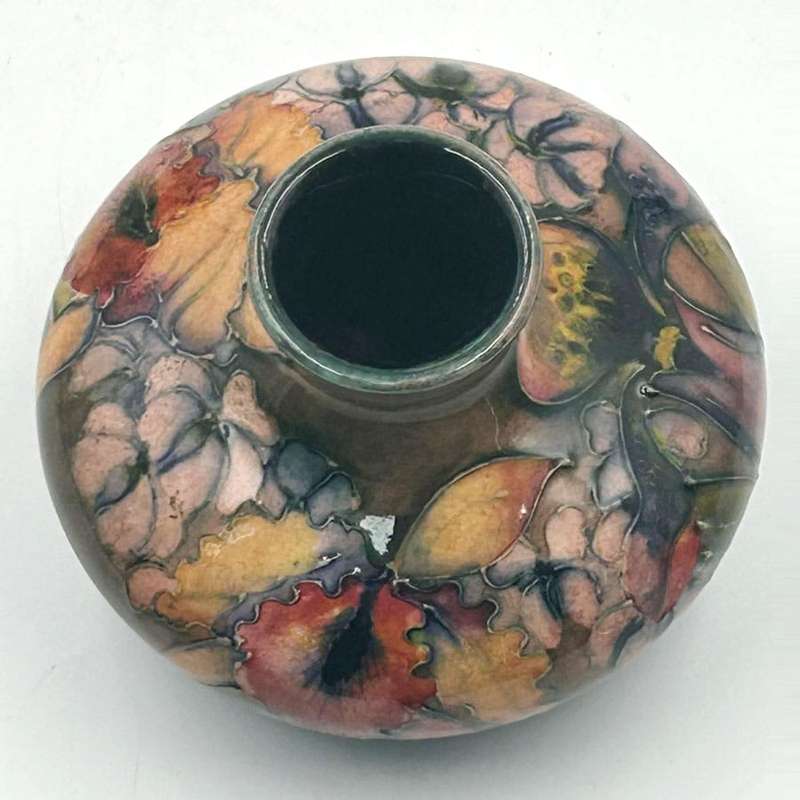 Moorcroft Flambe Orchid Pattern Bulbous Vase C1950