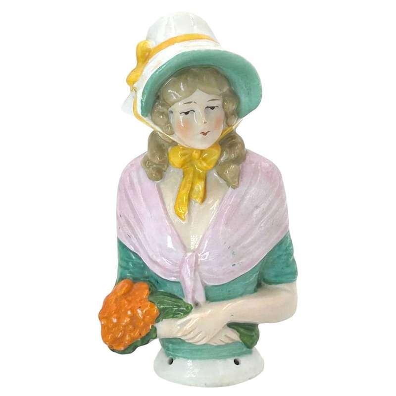Porcelain Glazed 20th Century Half Doll