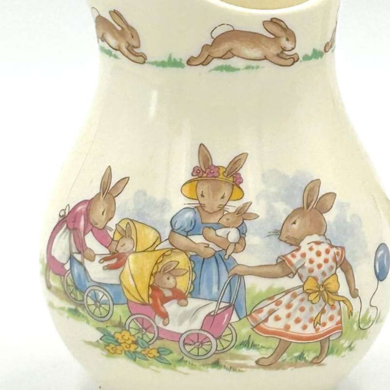 Royal Doulton Christening Bunnykins Milk Jug  Babies In Strollers