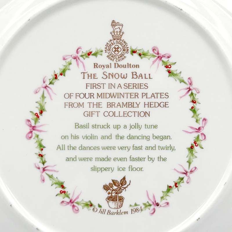 Brambly Hedge Royal Doulton Snow Ball Plate