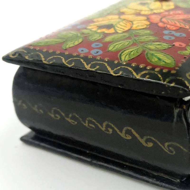 Russian Hand Painted Lacquered Box Floral