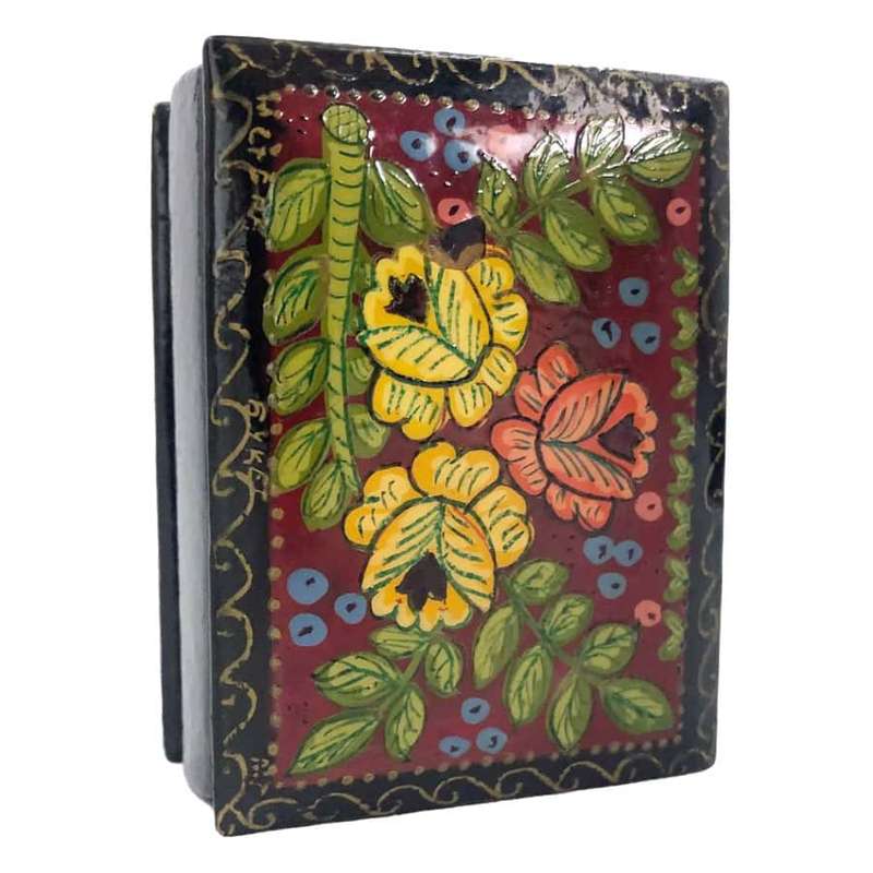 Russian Hand Painted Lacquered Box Floral