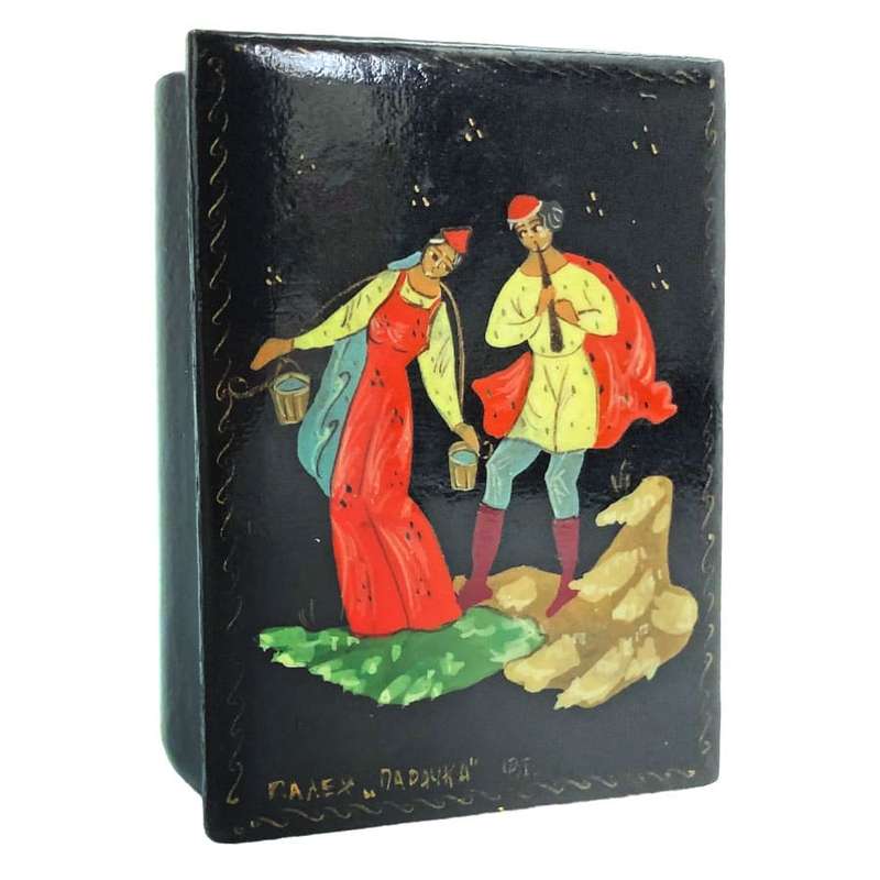 Russian Hand Painted Lacquered Box Musician