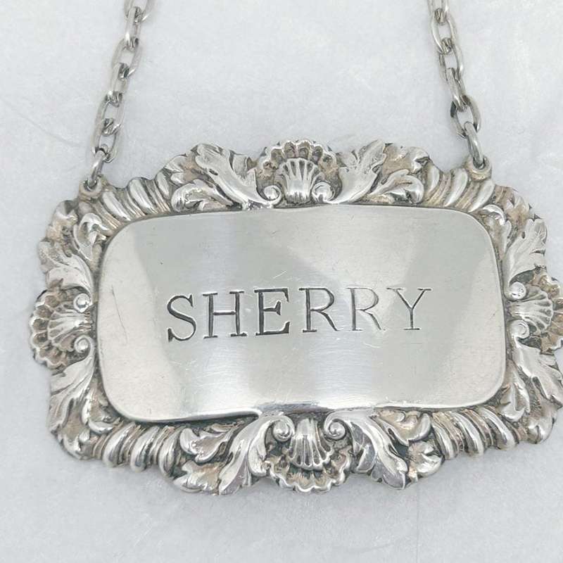 Silver Sherry Decanter Label London 1966