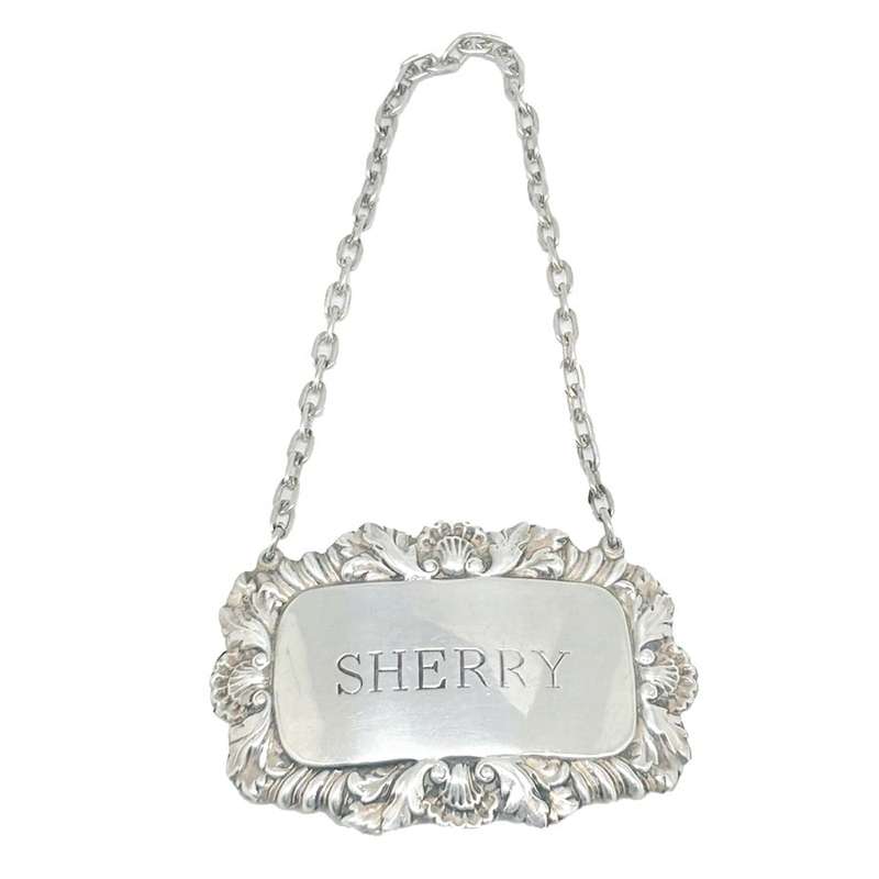 Silver Sherry Decanter Label London 1966
