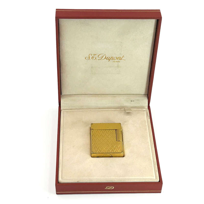 St DuPont Gold Plated Lighter Paris Boxed