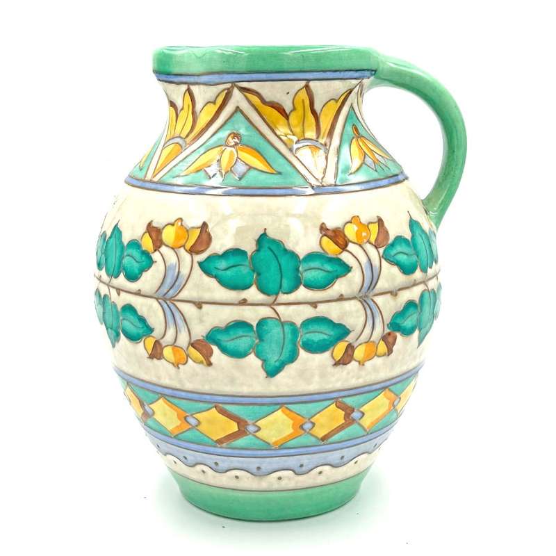 Charlotte Rhead Bursleyware Green Banded Jug C1930