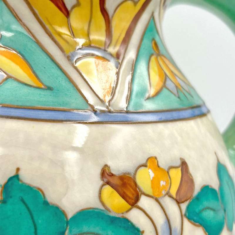 Charlotte Rhead Bursleyware Green Banded Jug C1930