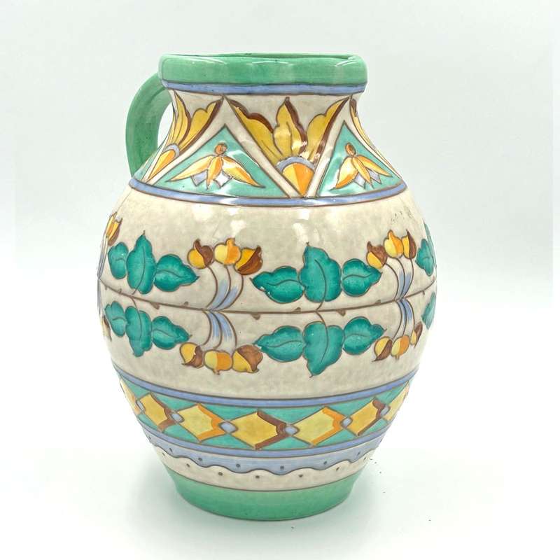 Charlotte Rhead Bursleyware Green Banded Jug C1930