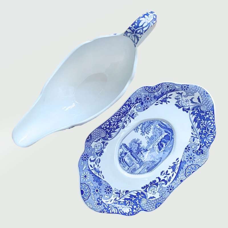 Copeland Spode Blue Italian Pattern Gravy Boat Modern Marking
