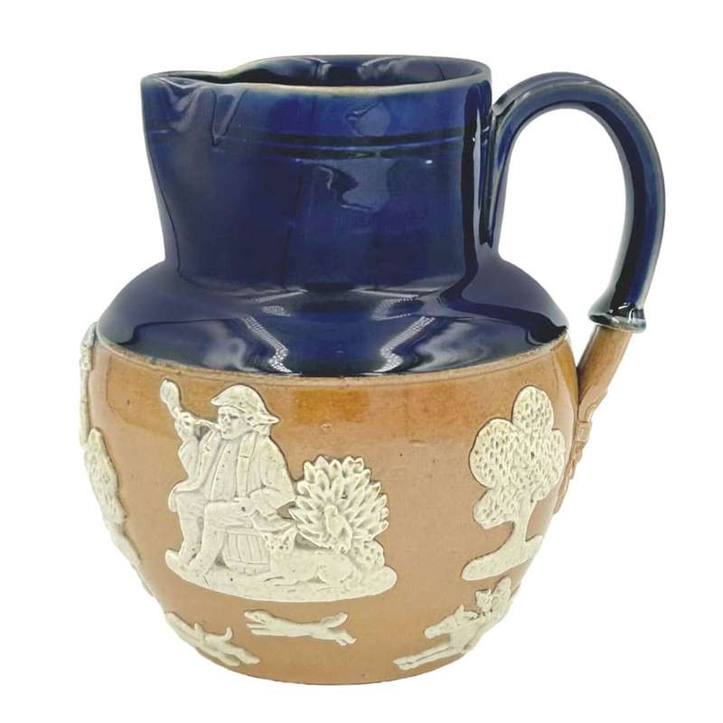 Rare Doulton Lambeth Ware Harvest Scene Jug 13cm