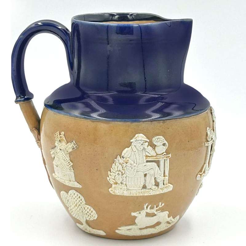Rare Doulton Lambeth Ware Harvest Scene Jug 17cm