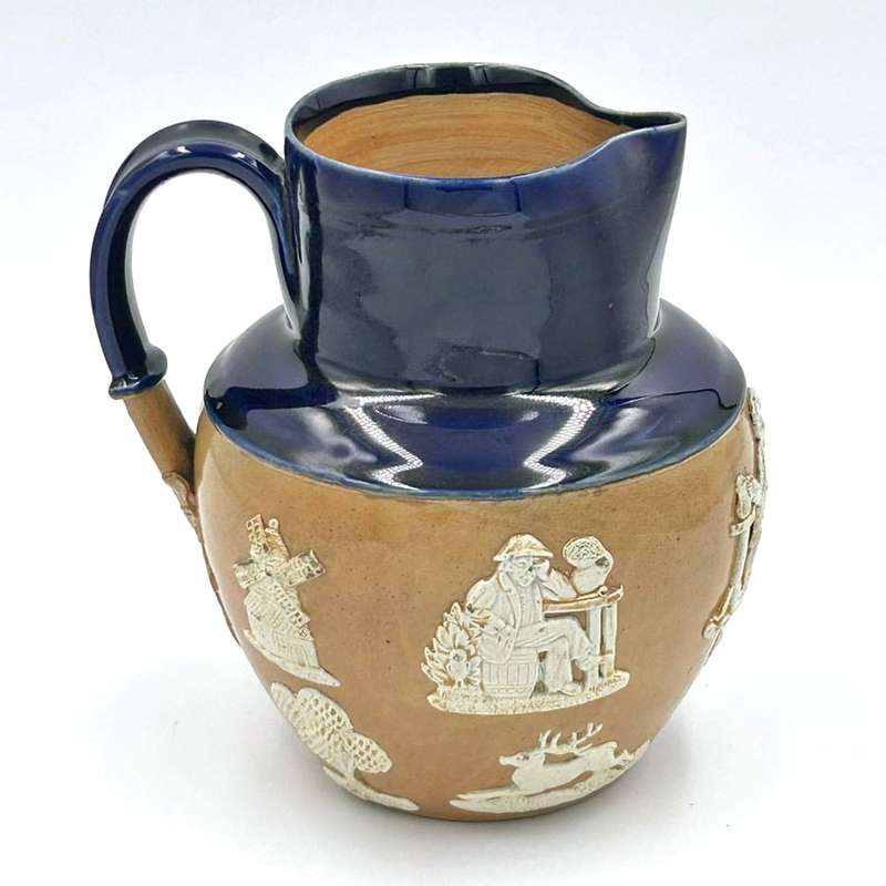 Rare Doulton Lambeth Ware Harvest Scene Jug 17cm
