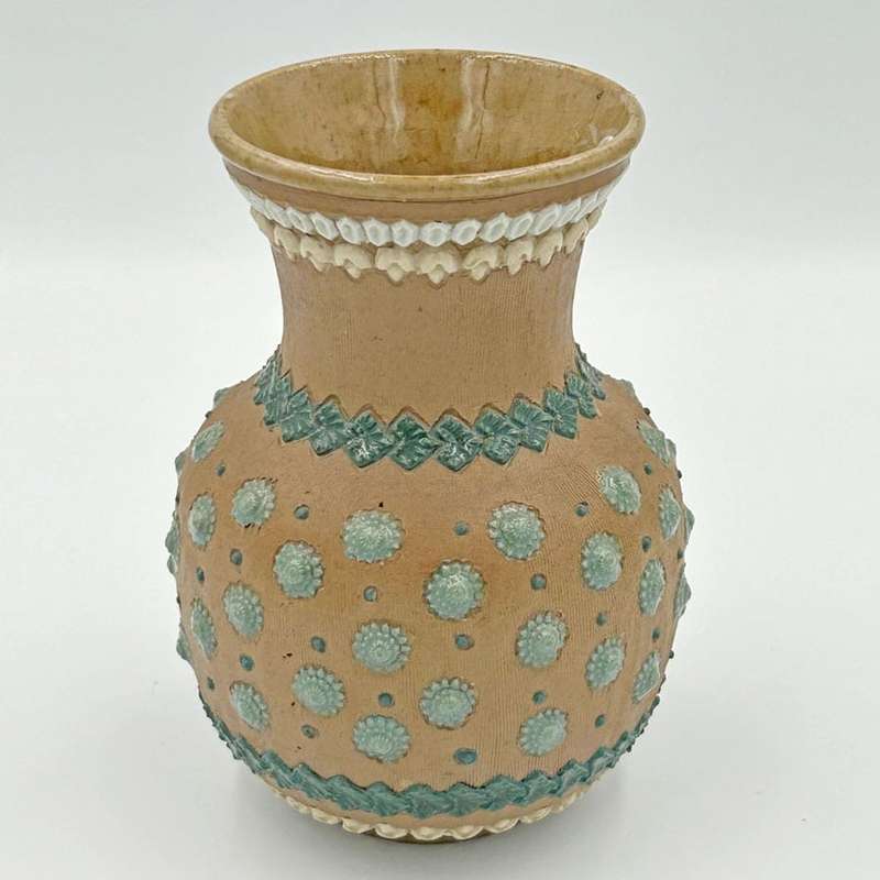 Rare Doulton Lambeth Ware Silicone Vase Jade Shell Design