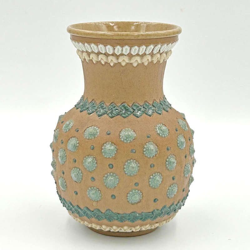 Rare Doulton Lambeth Ware Silicone Vase Jade Shell Design