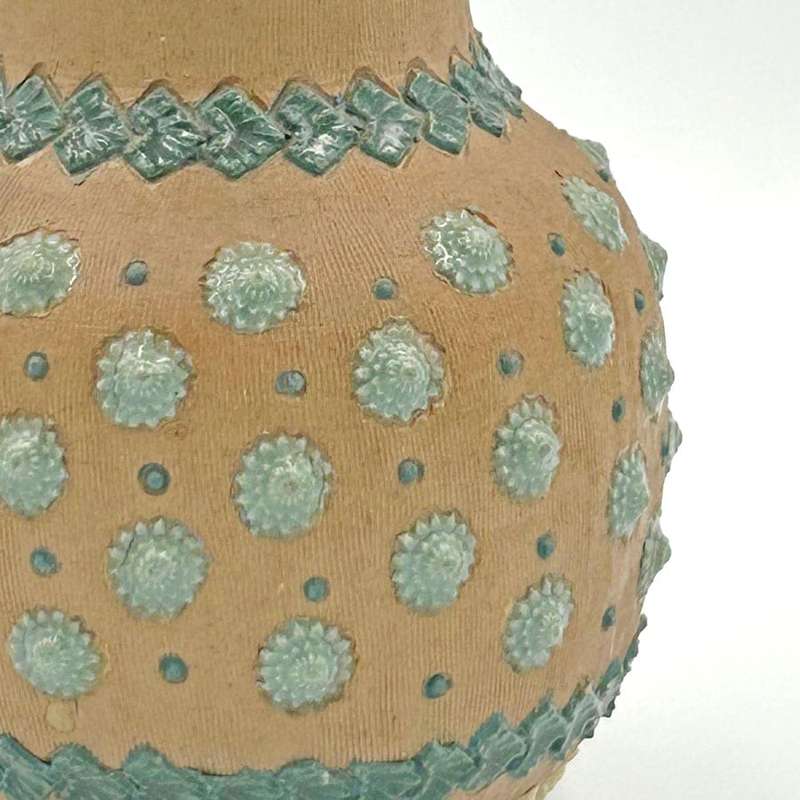 Rare Doulton Lambeth Ware Silicone Vase Jade Shell Design