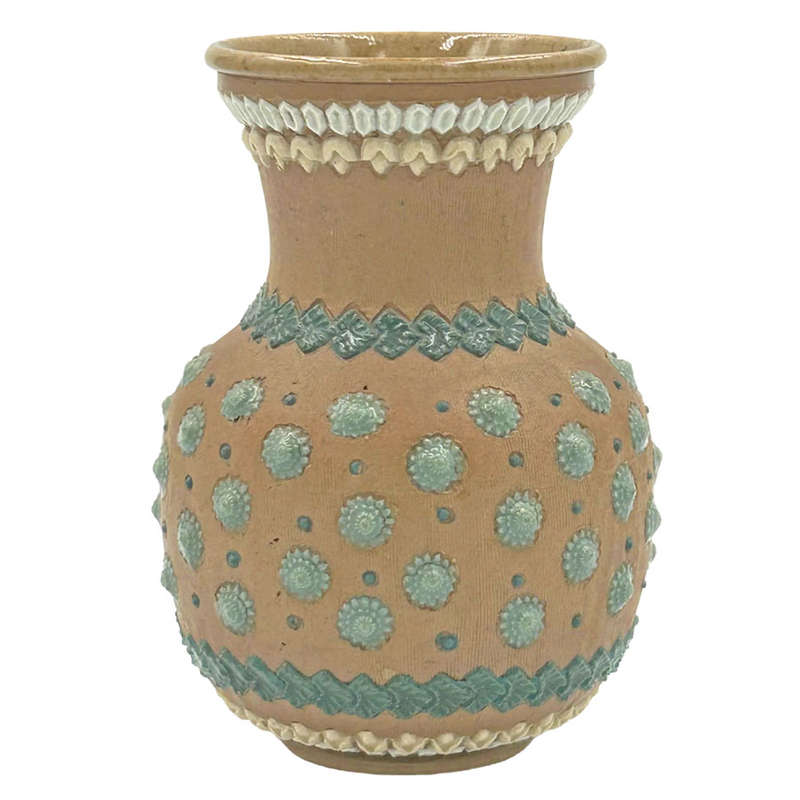 Rare Doulton Lambeth Ware Silicone Vase Jade Shell Design