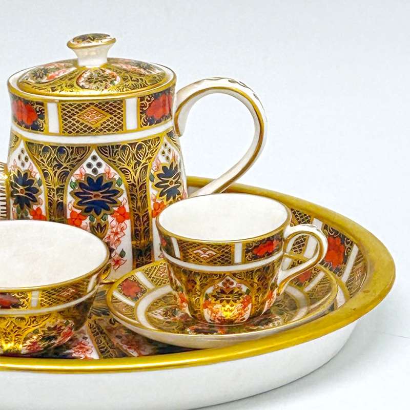 Royal Crown Derby Old Imari Miniature Tea Set Boxed 1128