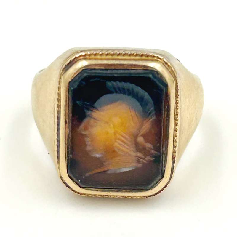 18ct Gold Bloodstone Intaglio Ring