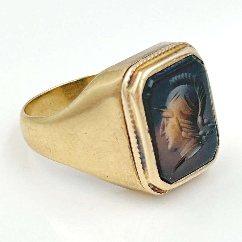 18ct Gold Bloodstone Intaglio Ring