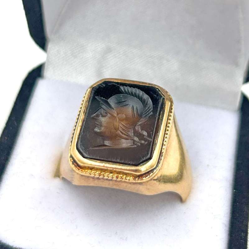 18ct Gold Bloodstone Intaglio Ring