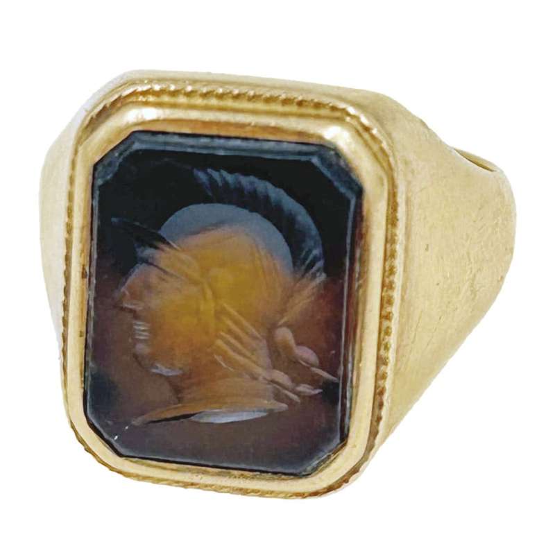 18ct Gold Bloodstone Intaglio Ring