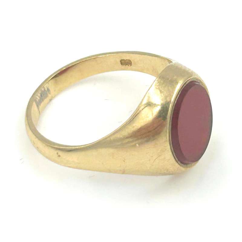 9 ct Gold Mens Carnelian Signet Ring