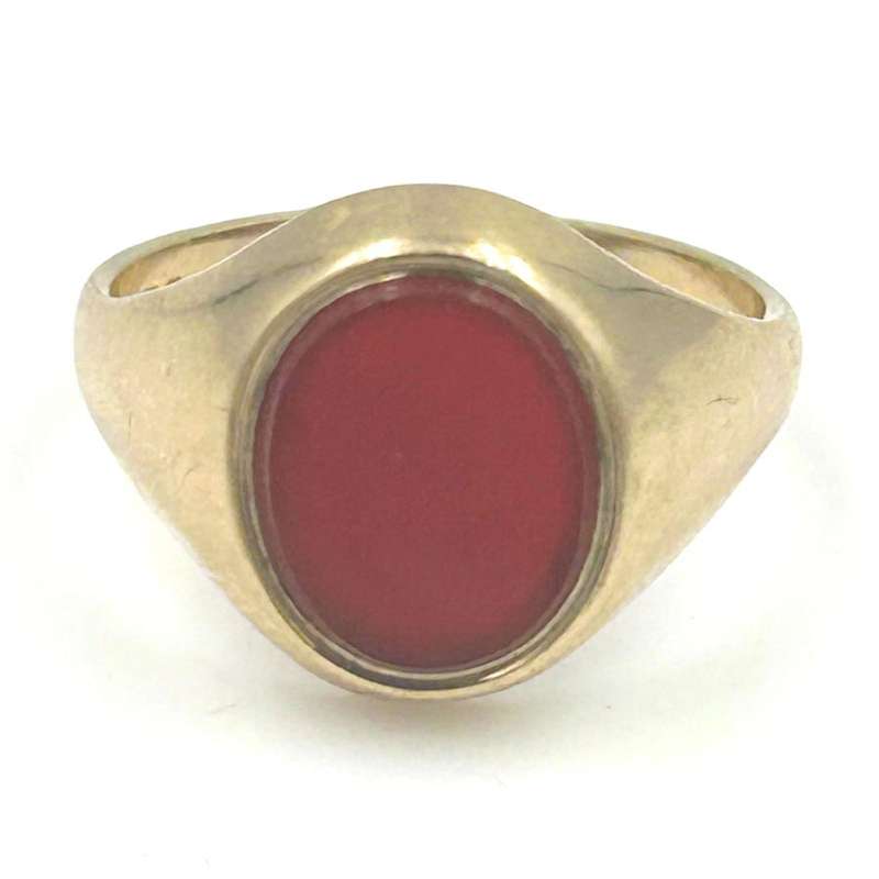 9 ct Gold Mens Carnelian Signet Ring