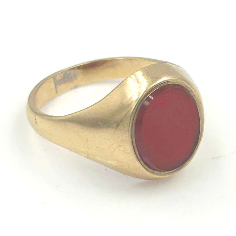 9 ct Gold Mens Carnelian Signet Ring