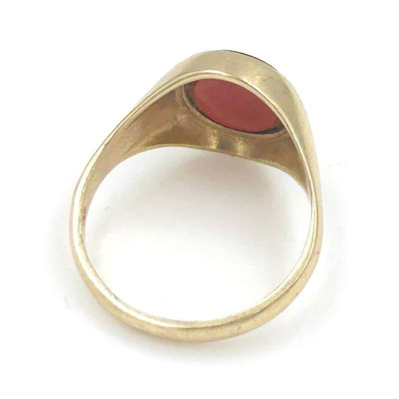 9 ct Gold Mens Carnelian Signet Ring