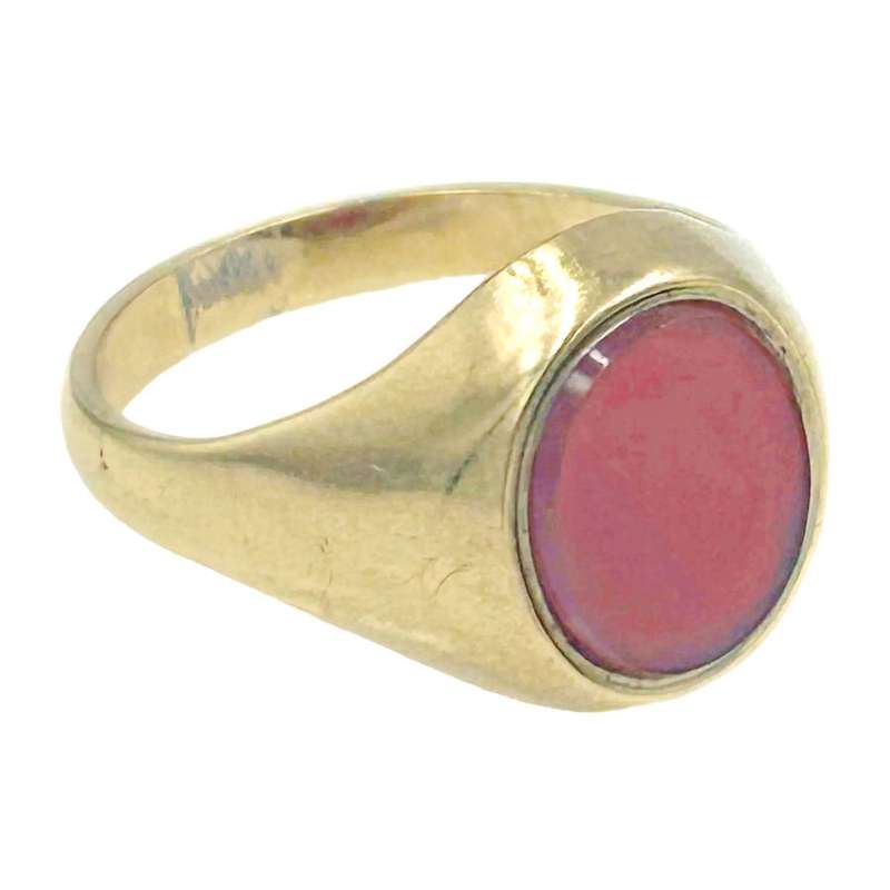 9 ct Gold Mens Carnelian Signet Ring