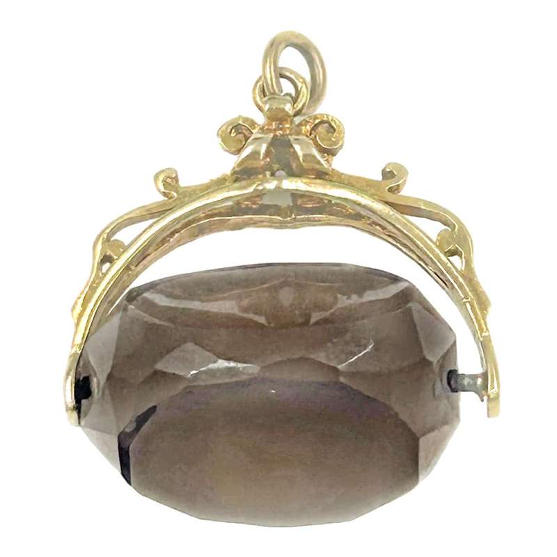 9ct Gold Swivel Topaz Fob Seal