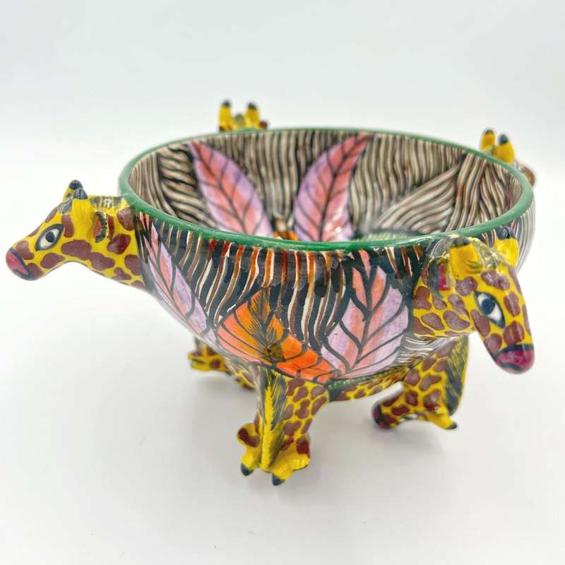 Ardmore Hand Painted Giraffe Bowl 1999