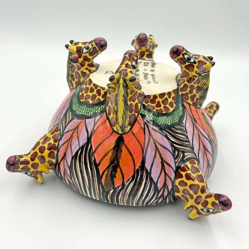 Ardmore Hand Painted Giraffe Bowl 1999