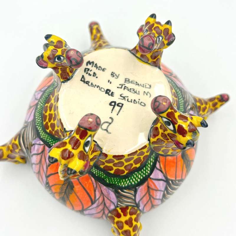 Ardmore Hand Painted Giraffe Bowl 1999
