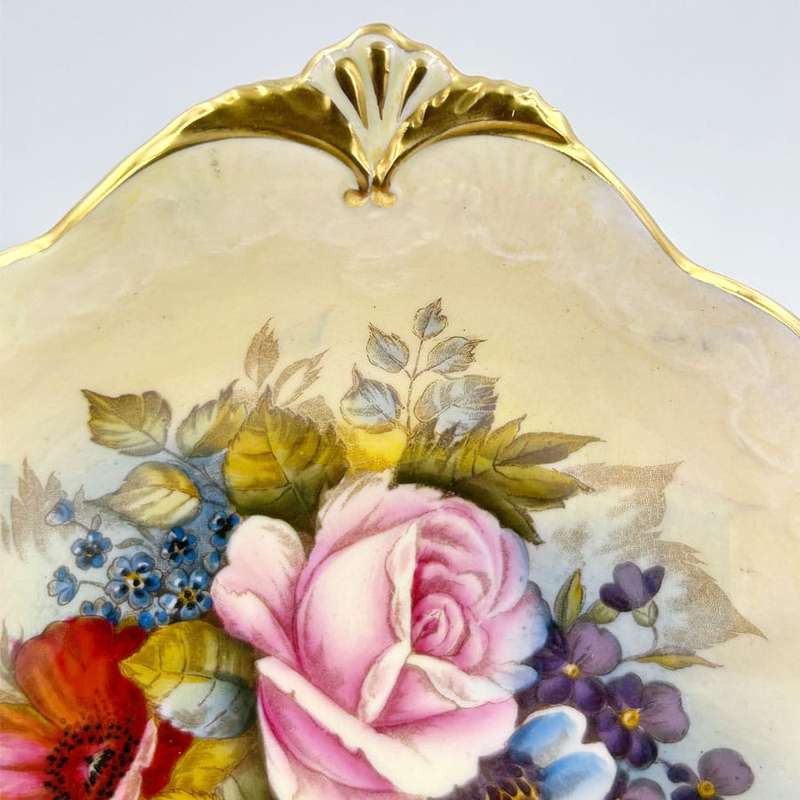 Aynsley Cabbage Rose J A Bailey Fluted Bowl
