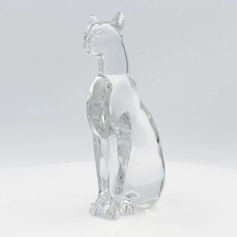 Baccarat French Clear Crystal  Egyptian Cat