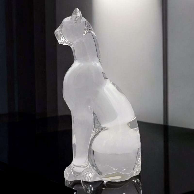 Baccarat French Clear Crystal  Egyptian Cat