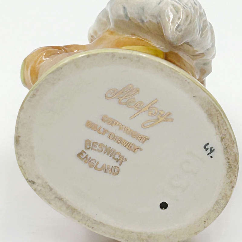 Beswick Gold Back Stamp Walt Disney Sleepy 1331