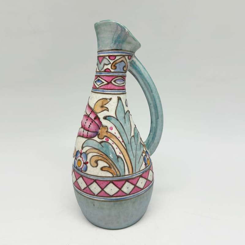 Charlotte Rhead Bursley Ware Craquelure Lustre Pitcher C1930