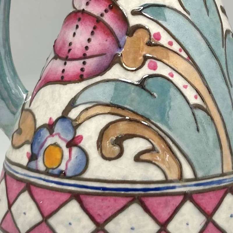Charlotte Rhead Bursley Ware Craquelure Lustre Pitcher C1930