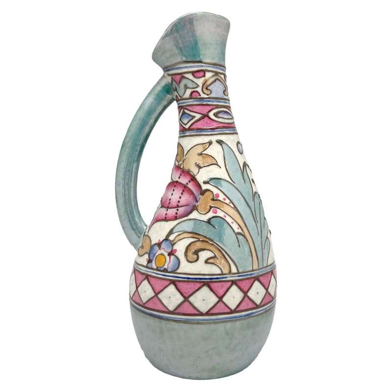 Charlotte Rhead Bursley Ware Craquelure Lustre Pitcher C1930
