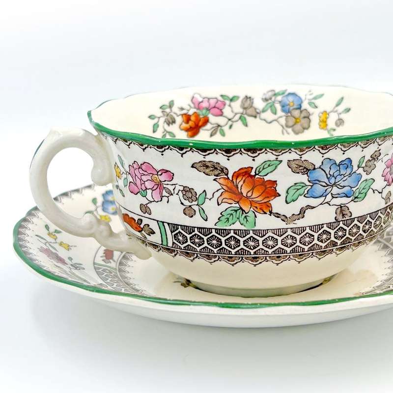 Copeland Spode Chinese Rose Soup Coupe and Saucer
