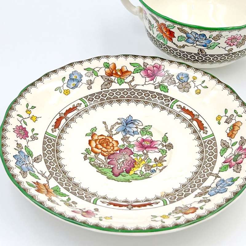 Copeland Spode Chinese Rose Soup Coupe and Saucer