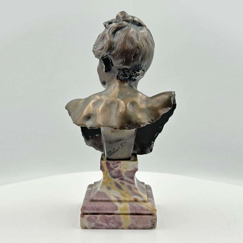 French Patinated Bronze Bust Of A Lady By Thiebaut Freres