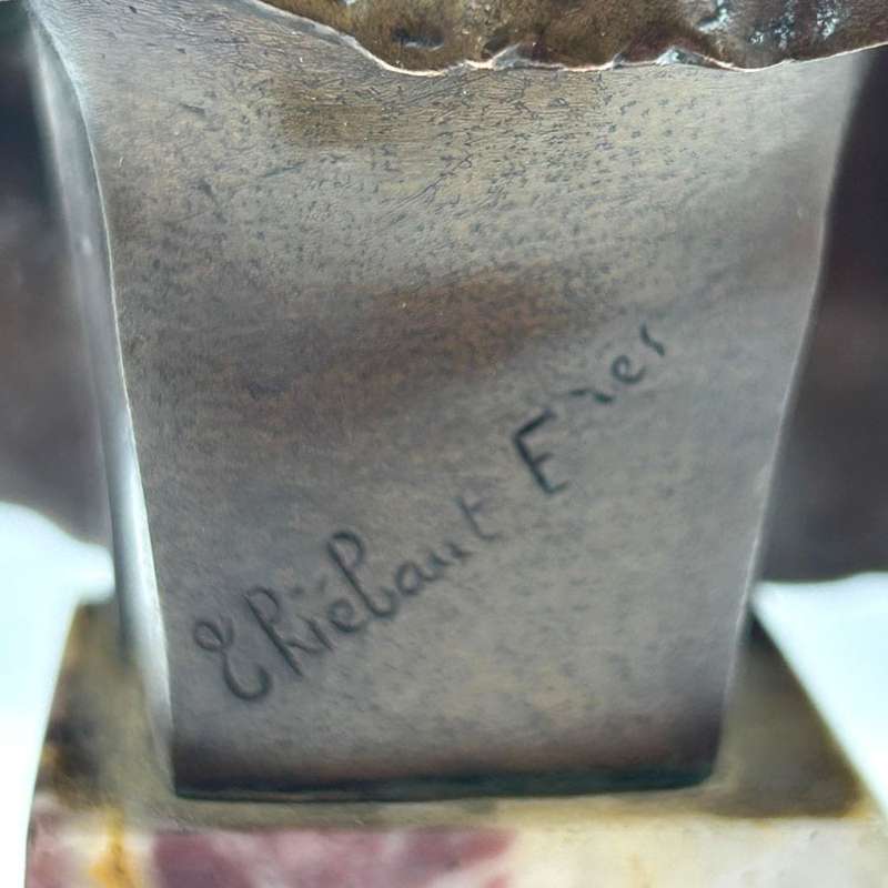 French Patinated Bronze Bust Of A Lady By Thiebaut Freres