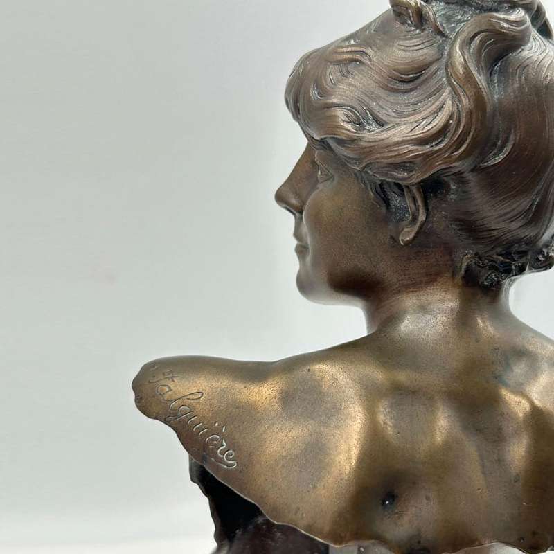 French Patinated Bronze Bust Of A Lady By Thiebaut Freres