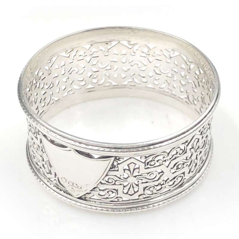 Hallmarked  Silver Pierced Serviette Ring