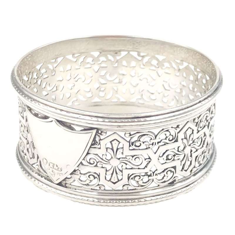 Hallmarked  Silver Pierced Serviette Ring